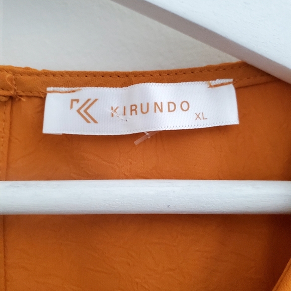 KIRUNDO Orange Ruffled Tiered Mini Sundress - Picture 5 of 6